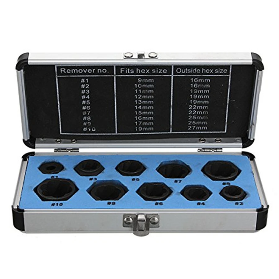 

Nut Removal Socket Tool Damaged Bolt Nut Screw Remover Extractor Removal Set Extractor Locking 3/8" Drive Socket
