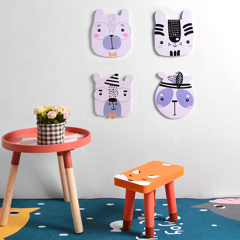 Декор в скандинавском стиле домашняя трехмерная Настенная Наклейка с мультяшным