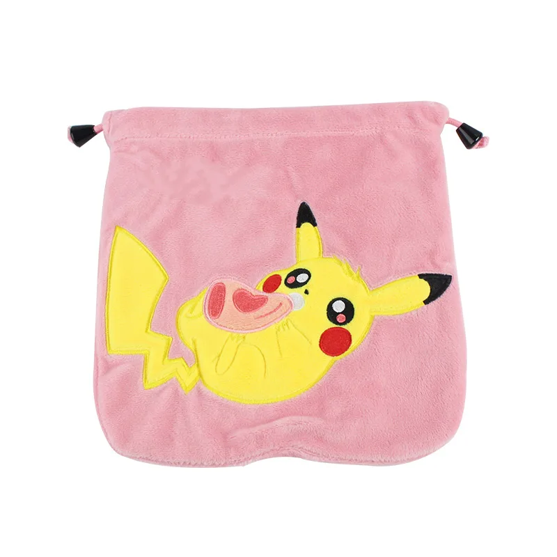 eat meat pikachu 20*22 см Kawaii мяч сумка Bulbasaur плюшевая сумка для хранения Squirte Charmander Регулируемая сумка аниме мультфильм подарок для детей - Цвет: eat meat pikachu