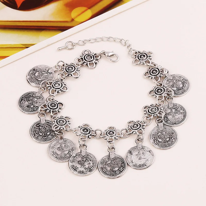 Женский браслет цепочка с подвеской в виде монеты|bracelet coin|bracelet fashionfashion bracelet |