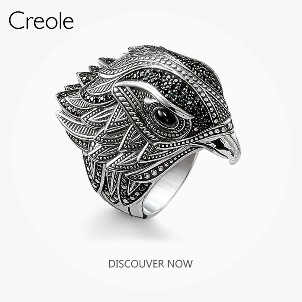 

The Three-dimensional Ring Falcon Pave,2019 925 Sterling Silver Lucky Fashion Jewelry Trendy Rebel Street Gift For Women Men