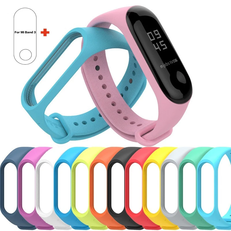 Ремешок силиконовый для Xiaomi Mi Band 3 band 2 4 1 спортивный браслет наручных часов