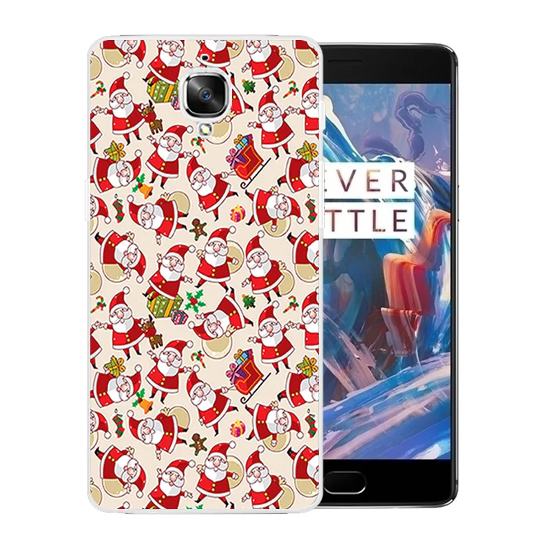 Phone Case for OnePlus 3 / 3T A3000 Merry X'MAS Pattern Protective Back Cover One Plus Fundas OnePlus3 T Coque Bags |