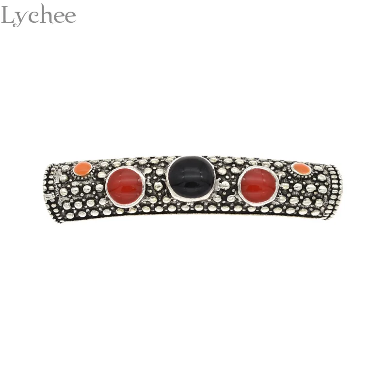 Lychee 5 шт. трендовые сплав полые эмалированные волосы оплетка дреды бусины клипсы