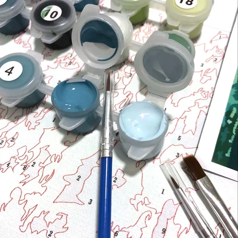 Акриловая краска с номерами абстрактная Современная Настенная картина холст для