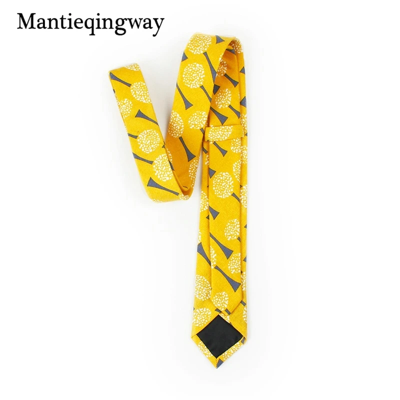 Mantieqingway 6 см модные мужские хлопковые цветочные печатные полосатые свадебные галстуки Тонкий Повседневный Бизнес Gravatas аксессуары Галстуки