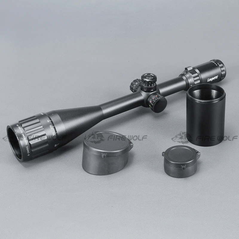 LEAPERS 6-24X50 Riflescope тактический оптический прицел красный зеленый и синий точечный прицел с подсветкой для охоты