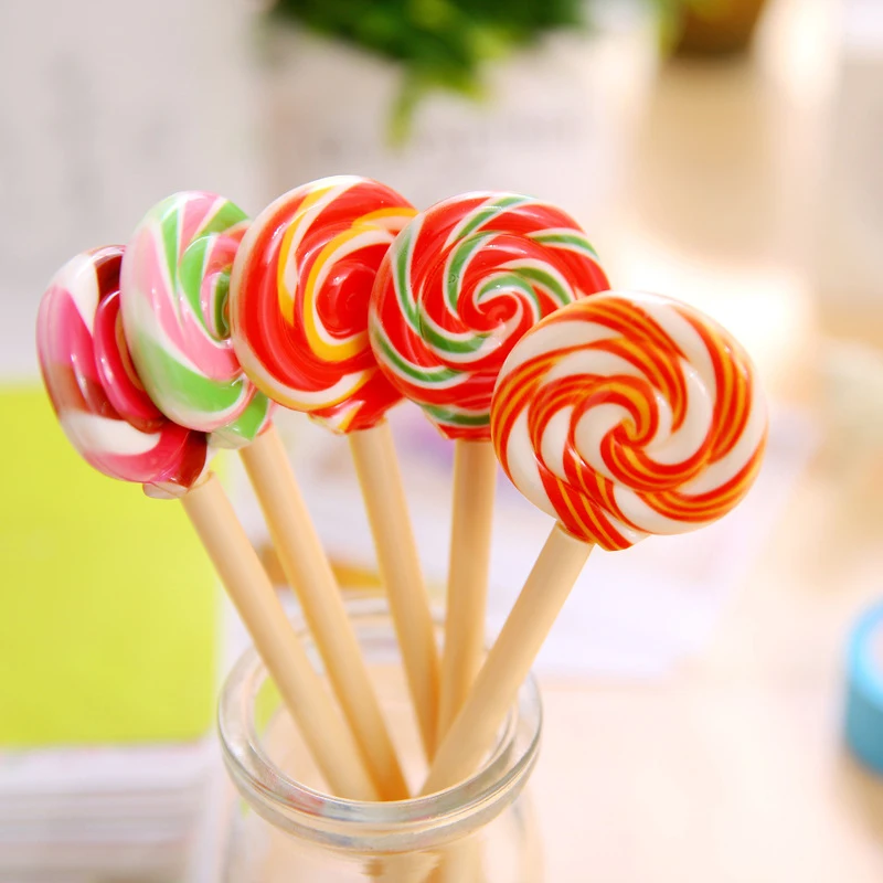 

1 Piece Kawaii School Supply Office Stationery Ballpoint Pen Handles Creative Cute Gift Lollipop Sweet Candy Freebie Styling
