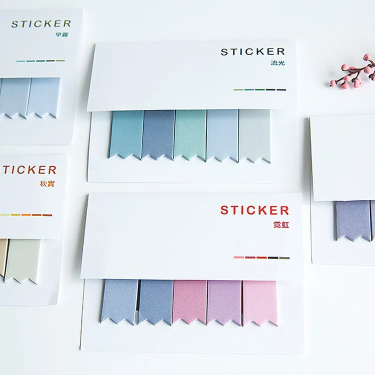 

New Gradient Color Memo Pads Office Novelty Sticky Notes Planner Stickers Page Index Post Office School Supplies Stationery