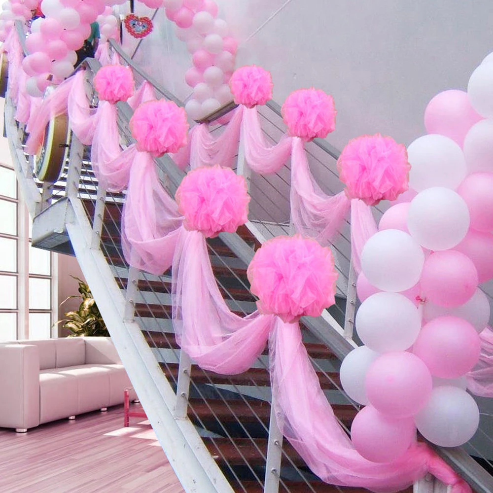 

110*0.75 Meters Staircase Handrail Yarn Stage Party Wedding Proposal Theme Decor Garland for Party & Holiday DIY Decorations