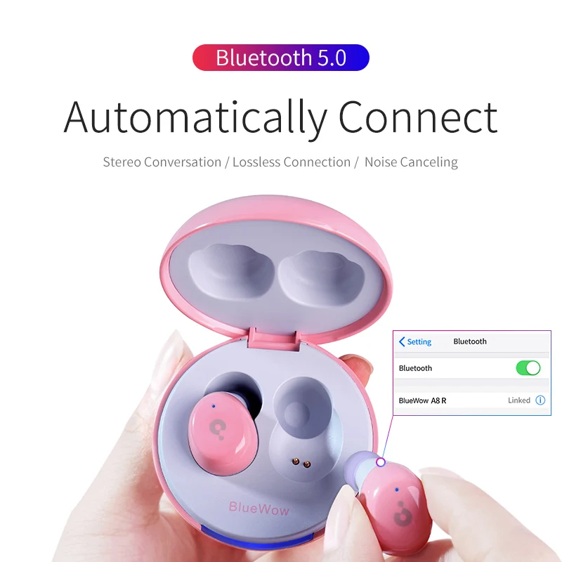 A8 TWS Bluetooth 5 0 наушники настоящие беспроводные 3D стерео гарнитура портативная для