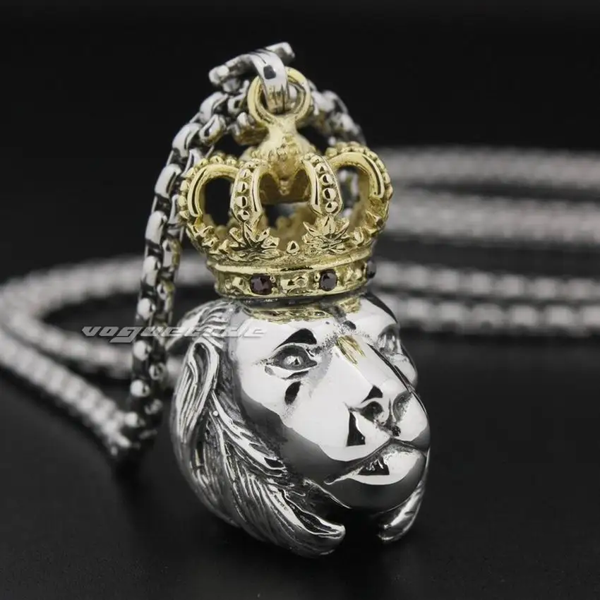 925 пробы Серебряная латунная коровка на стражи Король Лев Мужская Байкерская
