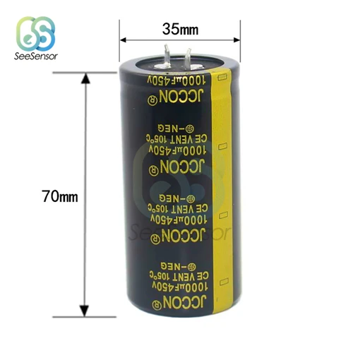 450V 1000uF 35X70mm Высокая частота низкая ESR Алюминий электролитический конденсатор с алюминиевой крышкой, 50В, алюминиевая крышка, 63В 250V 450V 100 мкФ 150 мкФ 180 мкФ 470 мкФ 680 мкФ 1000 мкФ 4700 мкФ 15000 мкФ - Цвет: 450V 1000uF 35X70mm