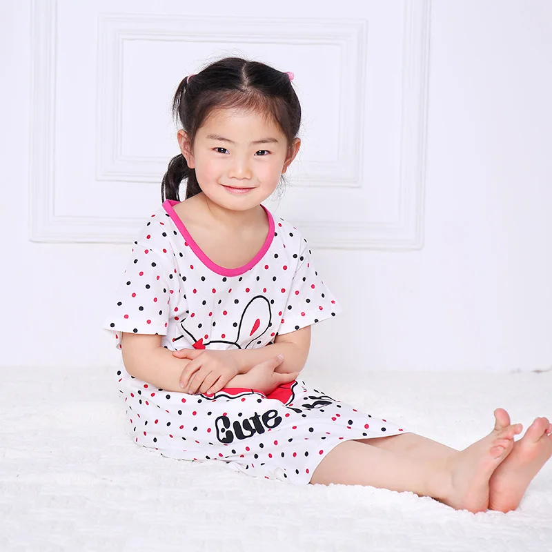 Детская Пижама для девочек ночная рубашка с мультяшным принтом милое платье