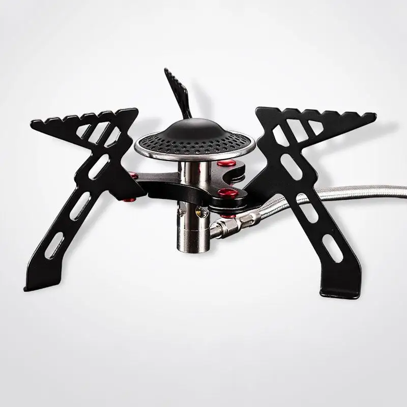 17*17cm Camping Stoves Folding Outdoor Gas Stove Portable Furnace Cooking Picnic Split Stoves Burners - Цвет: Черный