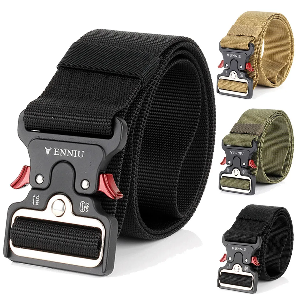 Мужской тактический ремень Военный нейлоновый с быстроразъемной пряжкой