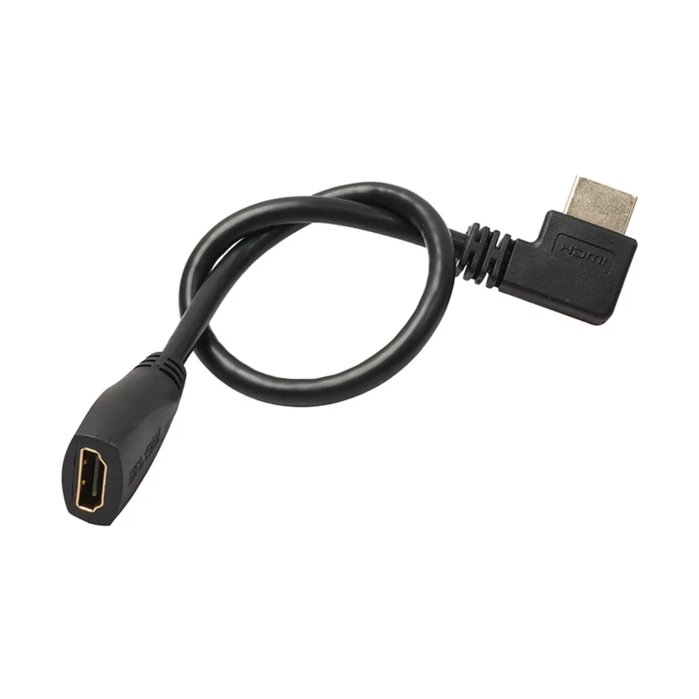 REXLIS Позолоченные 90 градусов влево/вправо HDMI кабель-удлинитель мужчин и женщин V1.4 1080 P для Оборудование для psp HDTV 30 см