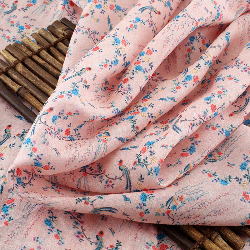 

High-end ramie fabric digital printing tissu Fashion dresses and gowns material