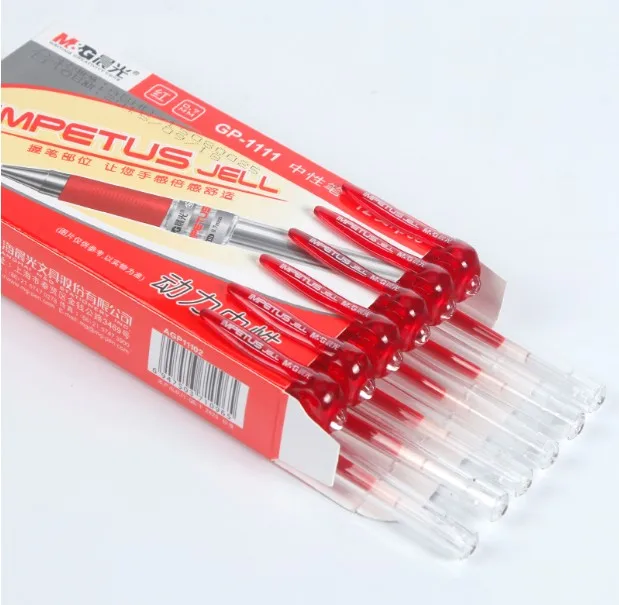 12pcs red 12 шт./кор. M& G нейтральный офисная деловая ручка дерзкие черные чернила для ручки 0,7 мм Мощность GP1111 - Цвет: 12pcs red