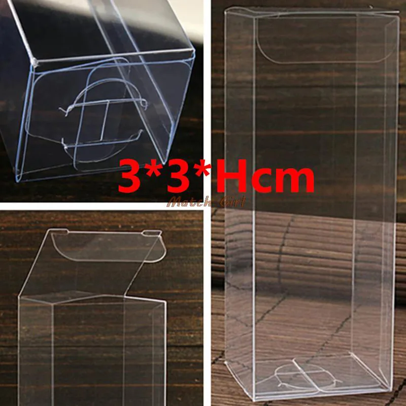 50 шт./лот 3*3 * Hcm прозрачные подарочные коробки из ПВХ маленькая пластиковая