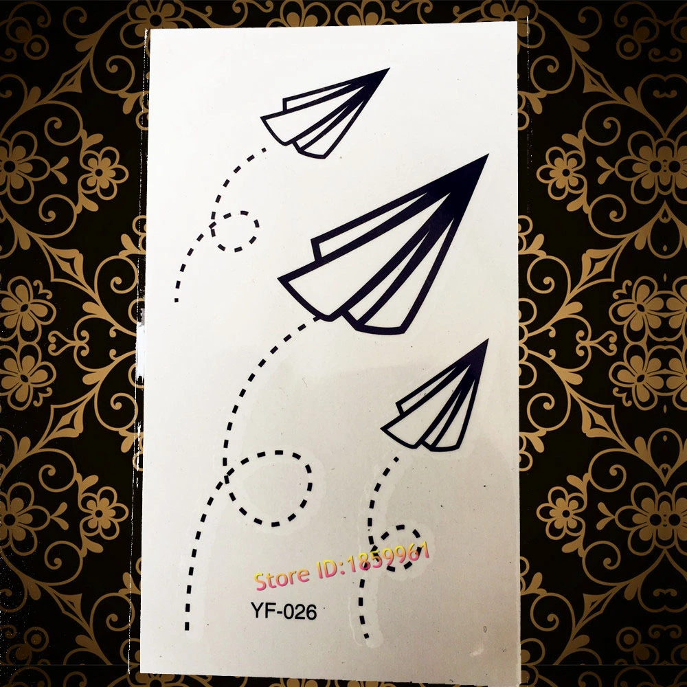 

Популярная переводная искусственная татуировка на руку для мужчин и женщин, макияж на запястье, бумажный самолет AYF26, временные Временные татуировки-наклейки