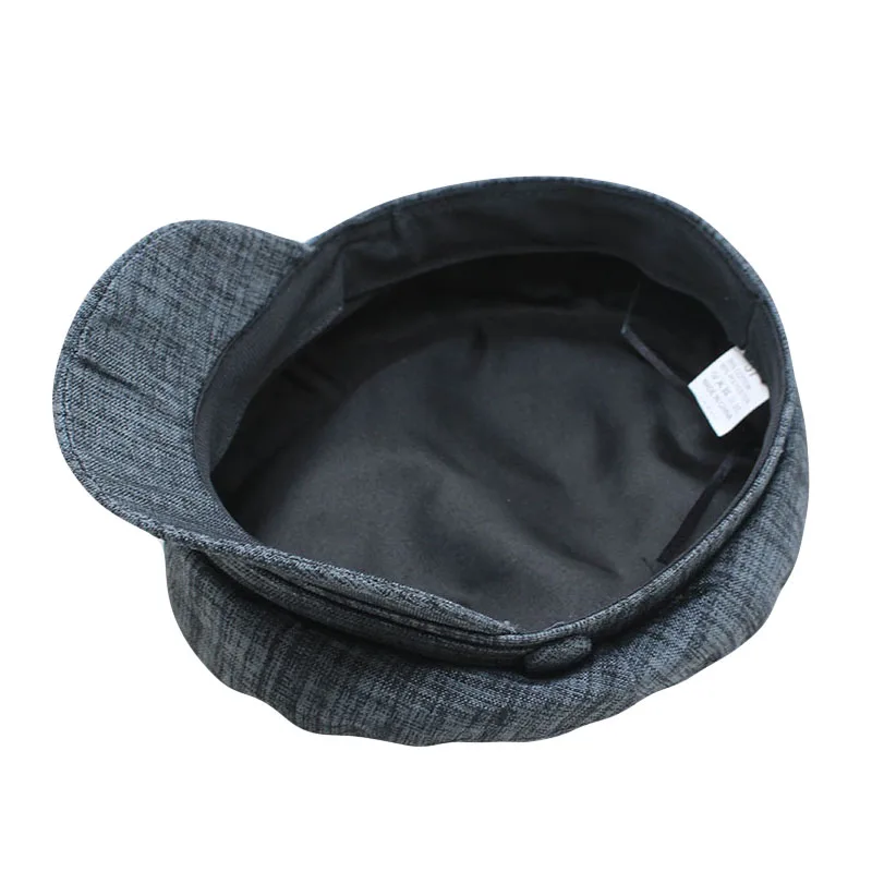 

Women's Hat Flat Cap Military Cap Spring Autumn Linen Octagonal Cap Solid Color Flat Top Military Hats Young Student Hat Female
