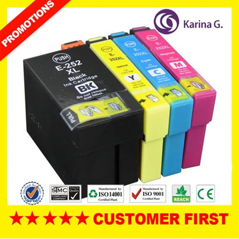 4 шт. совместимые картриджи для струйных принтеров EPSON 252 T252 | Компьютеры и офис