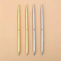 1 pc korean steel rod rotating metal ballpoint pens stationery superfine ballpen novelty gift for student writing pen