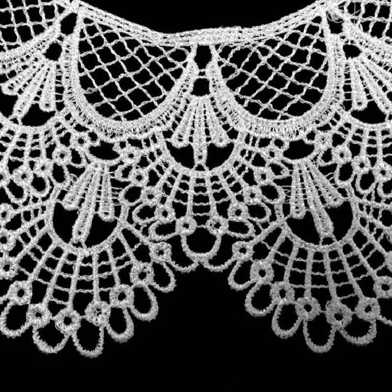 1 PCS 100% Polyester Off White Floral Lace Collar Fabric Trim DIY Embroidery Neckline Applique Sewing Craft | Дом и сад