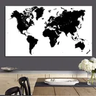 Абстрактная черно-белая карта мира большого размера, современная живопись на холсте, плакат, печать, Настенная картина для гостиной