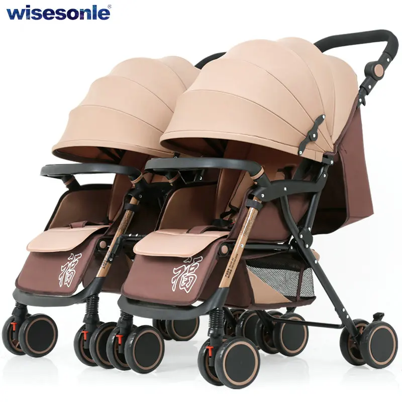 

Складная коляска для близнецов, разделенная детская коляска для 2 человек, детская коляска для сидения и лежа, легкая детская коляска