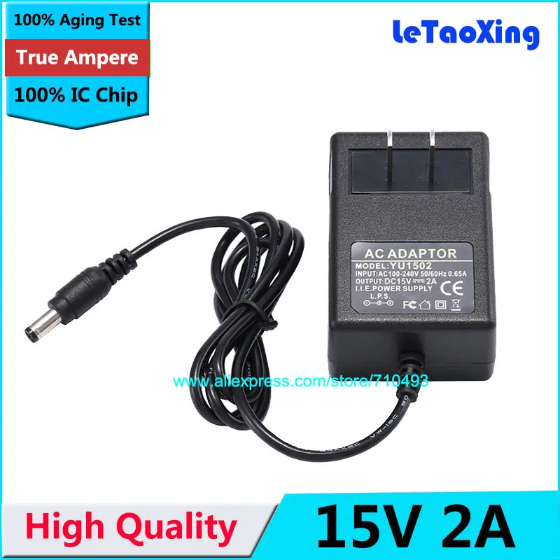 С чипом IC AC DC источник питания 15 в 2A адаптер 30 Вт Зарядное устройство 5 мм x 2 21 вилка