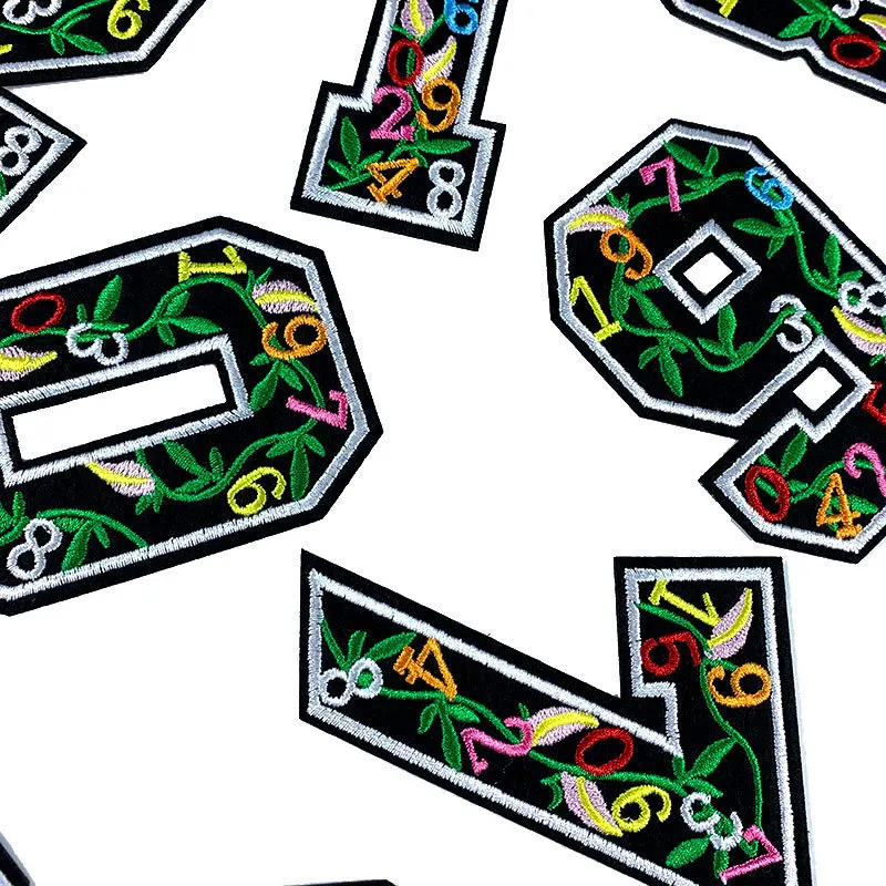 10pcs/lot Number Patches Word Embroidered Iron on Patch Figure Digit for DIY Stripes Motif Appliques Garment Clothes Badges | Дом и сад