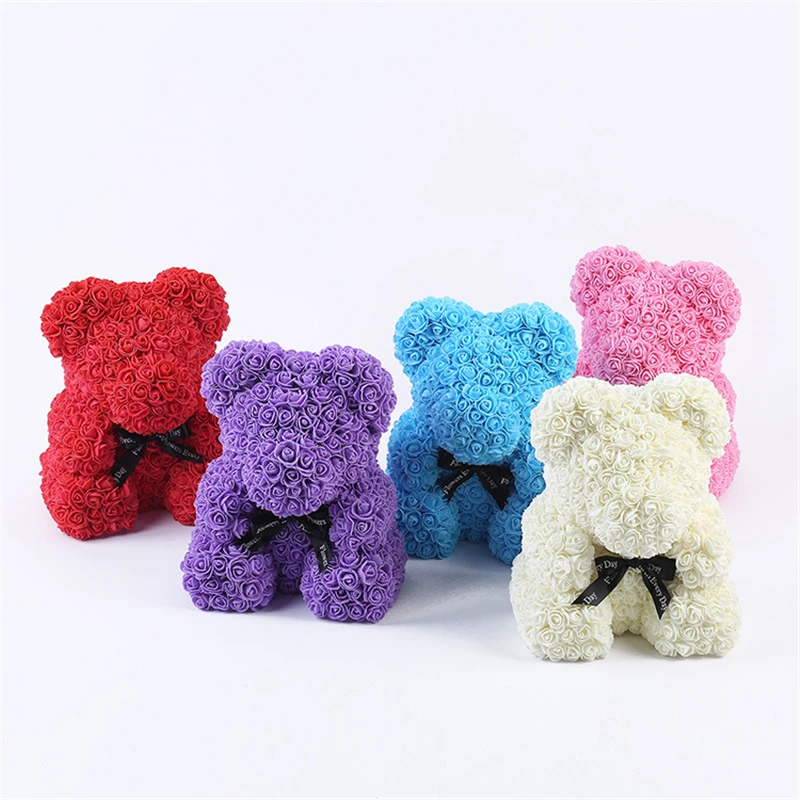 Valentines Romantice Artificial Rose Bear/Dog/Rabbit PE Gift For Wedding Party Creative DIY Valentine Doll on. Валентиновый Романтичный искусственный медведь/собака/кролик из розовых лепестков PE подарок для свадебной вечеринки Творческая самодельная вале