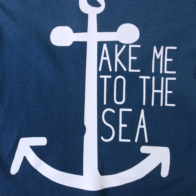 Летние детские футболки со стрелками и брюки с облаками хлопковые костюмы для