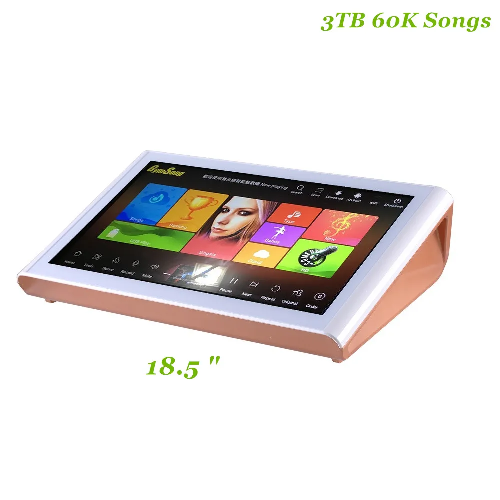 GymSong 18 5 &quotAndroid Музыкальный плеер система 3 ТБ HDD караоке машина|Караоке и