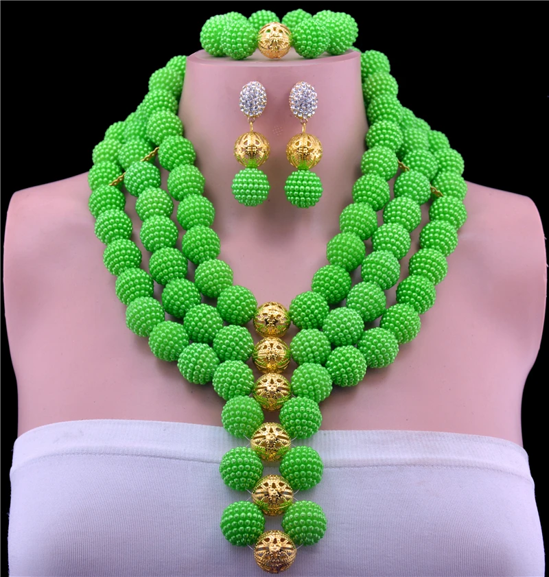 Золотой Шар Розовый Модный нигерийский Свадебный Африканский бисер ювелирный