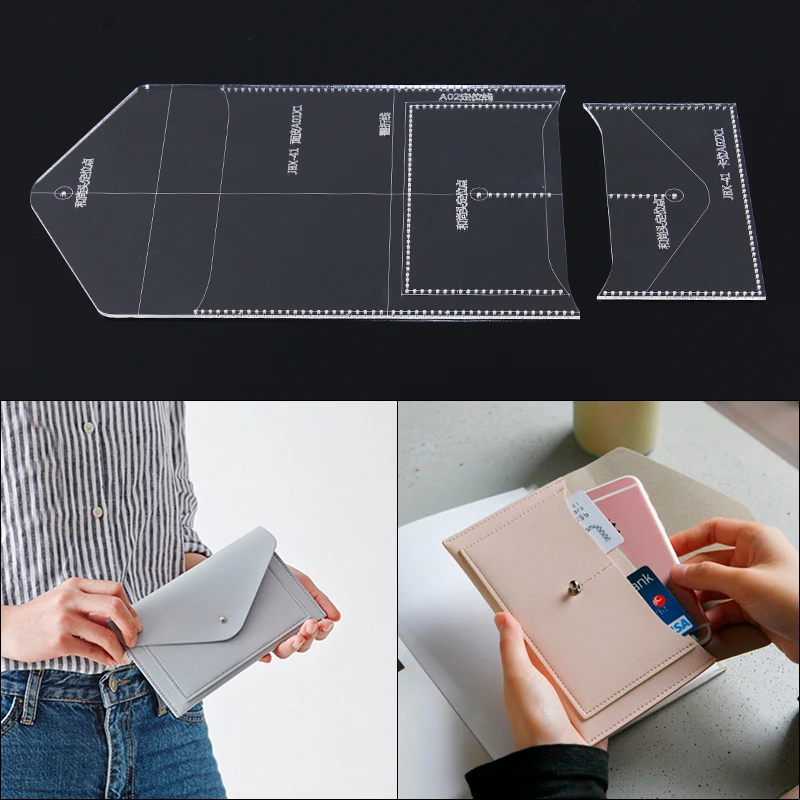 Женская Ручная сумка бумажник издание шаблон DIY ручной работы кожаный акриловый