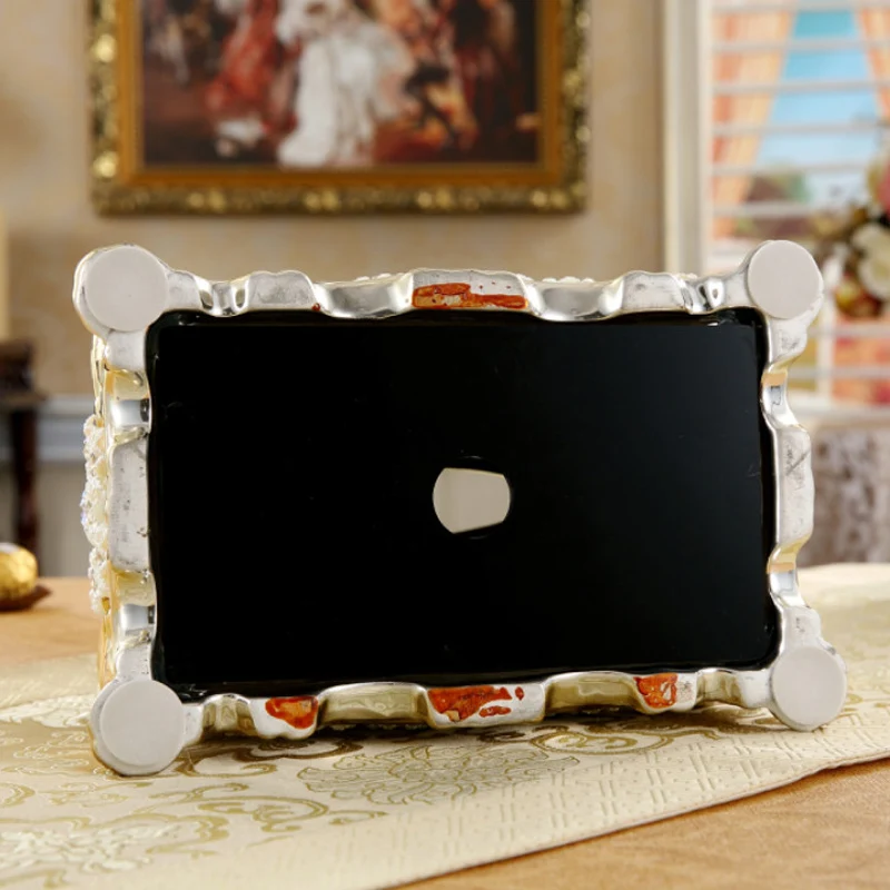 European Ceramic Luxury Tissue Boxes Creative Household Sitting Room Table Decoration Electroplating Smoke Box | Дом и сад