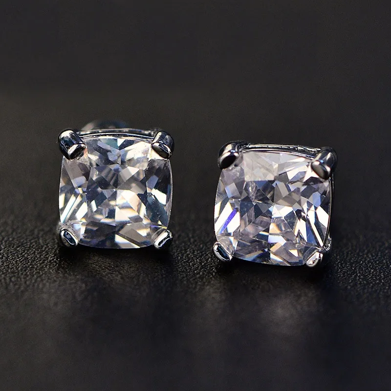 Твердые 18 К белого золота 0.5CT 5 мм DF цвет лаборатории Алмаз серьги с муассанитом для женщин Свадьба юбилей серьги