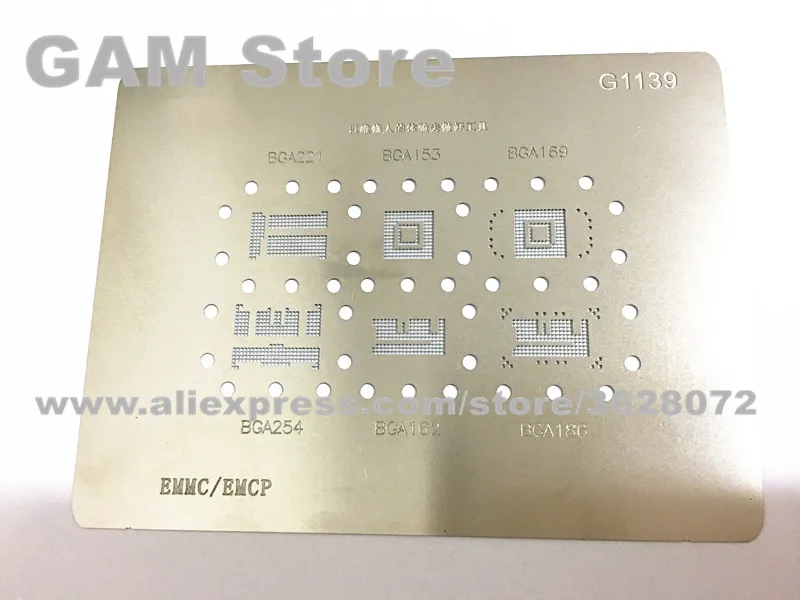 BGA221 153 169 254 162 186 памяти на носителе eMMC EMCP BGA трафарет BGA IC шпильки припоя BGA прямого нагрева шаблон G1139