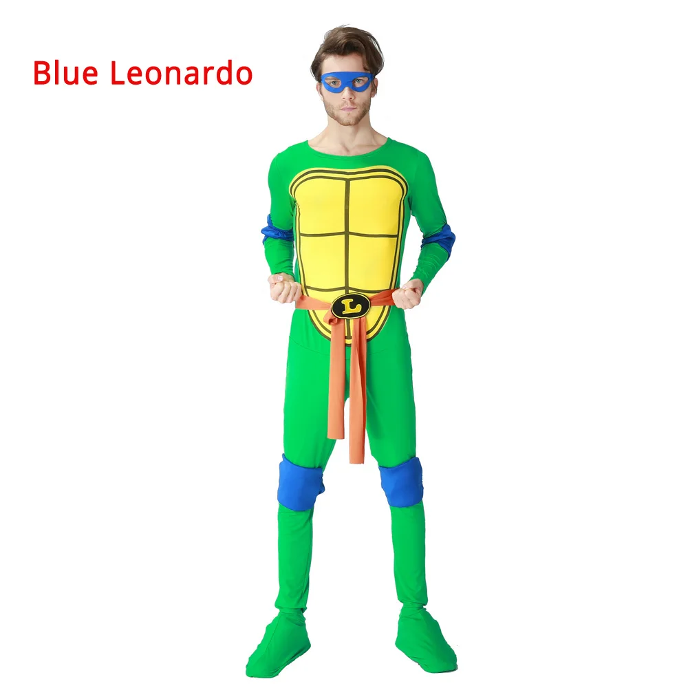 Blue Leonardo JYZCOS костюм черепашек-ниндзя для подростков костюмы на Хэллоуин для мужчин Purim Карнавальный костюм для вечеринки - Цвет: Blue Leonardo