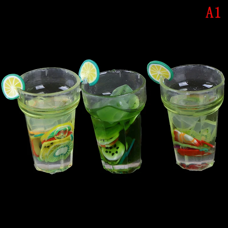 

1/12 Dollhouse Miniature Food Mini Resin Fruit Bottle Simulation Drinks Model Toys Drink Play Dolls Accessories Furniture Toy
