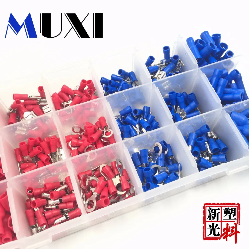 360Pcs Assorted Insulated Spade Crimp Terminal Electrical Wire Connector Set Red Blue Yellow | Обустройство дома
