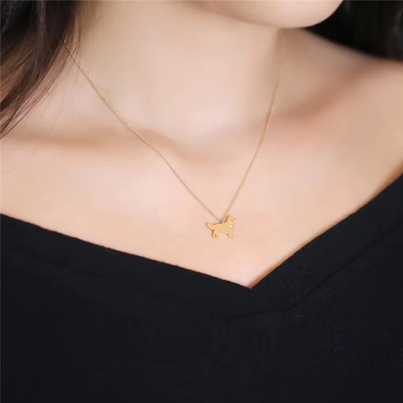Aazuo Real Diamond 18K Jewelry Lovely Animal Pet Dog Pendent With Chain Necklace gifted for Baby Women Birthday Au750 Cute | Украшения и