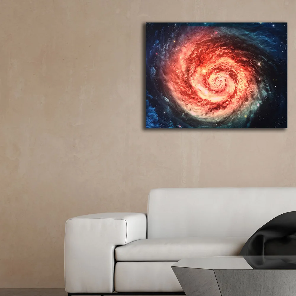 Красочные RGB светодиоды холст Настенный декор галактика фон космическая картина дистанционное управление холст печать освещенная живопись детский подарок