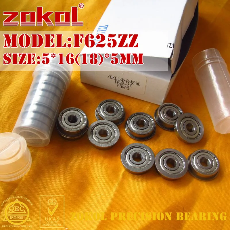 ZOKOL F625 ZZ подшипник F625ZZ фланцевый с глубоким желобом шариковый 5*16(18)* 5 мм|bearing