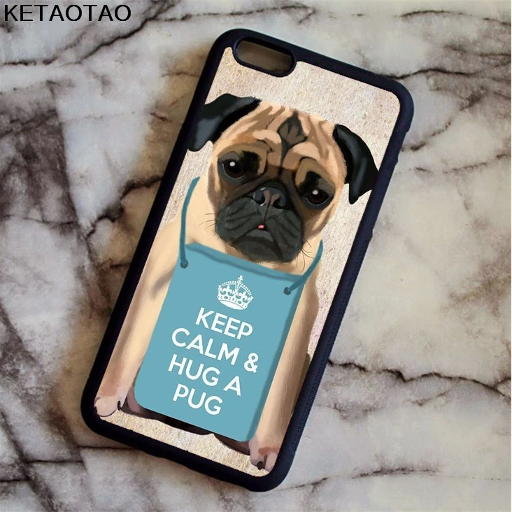 KETAOTAO Забавный милый чехол для телефона с Мопсом iPhone 4S 5S 6 s 7 8 X PLUS samsung S7 NOTE из