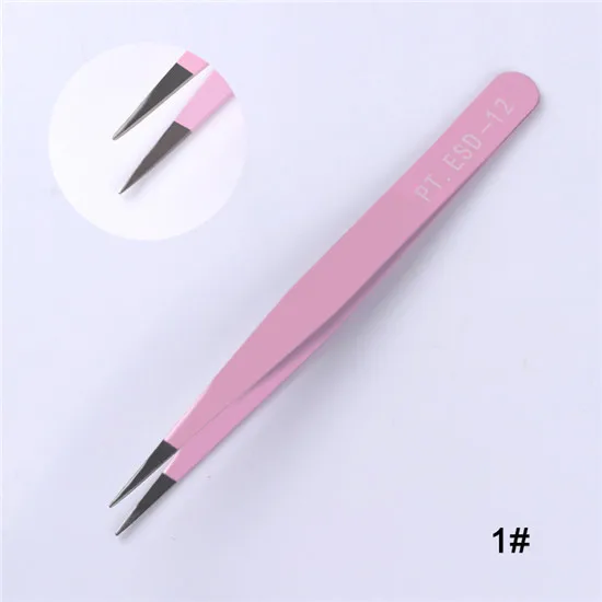 Pattern 1 1 шт. Пинцет из нержавеющей стали, прямые изогнутые Угловые стразы, 3D наклейки, инструмент для маникюра, дизайна ногтей - Цвет: Pattern 1