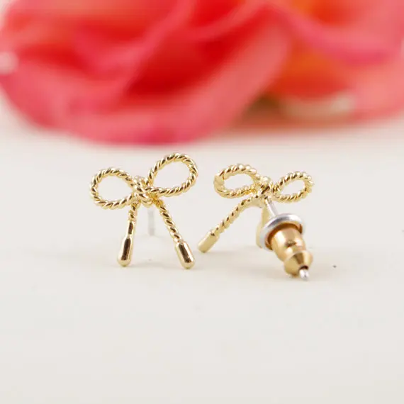 Shuangshuo 2017 новое поступление модные серьги-гвоздики с бантом этнические серьги для